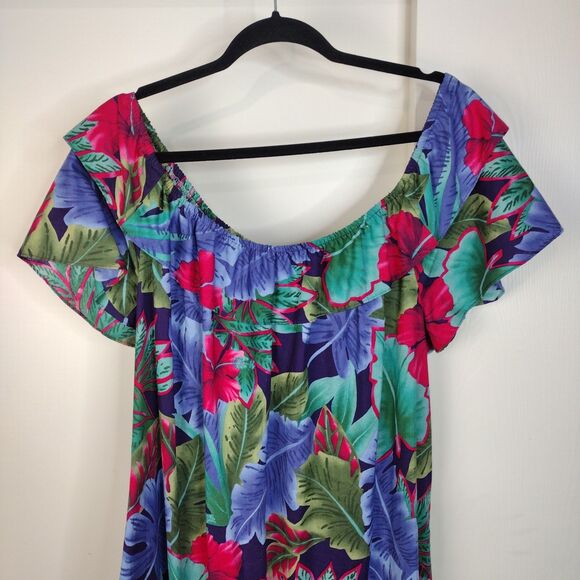 Hilo Hattie The Hawaiian Original Size XL Multicolor Cotton Womens Mumu Dress - Picture 2 of 7